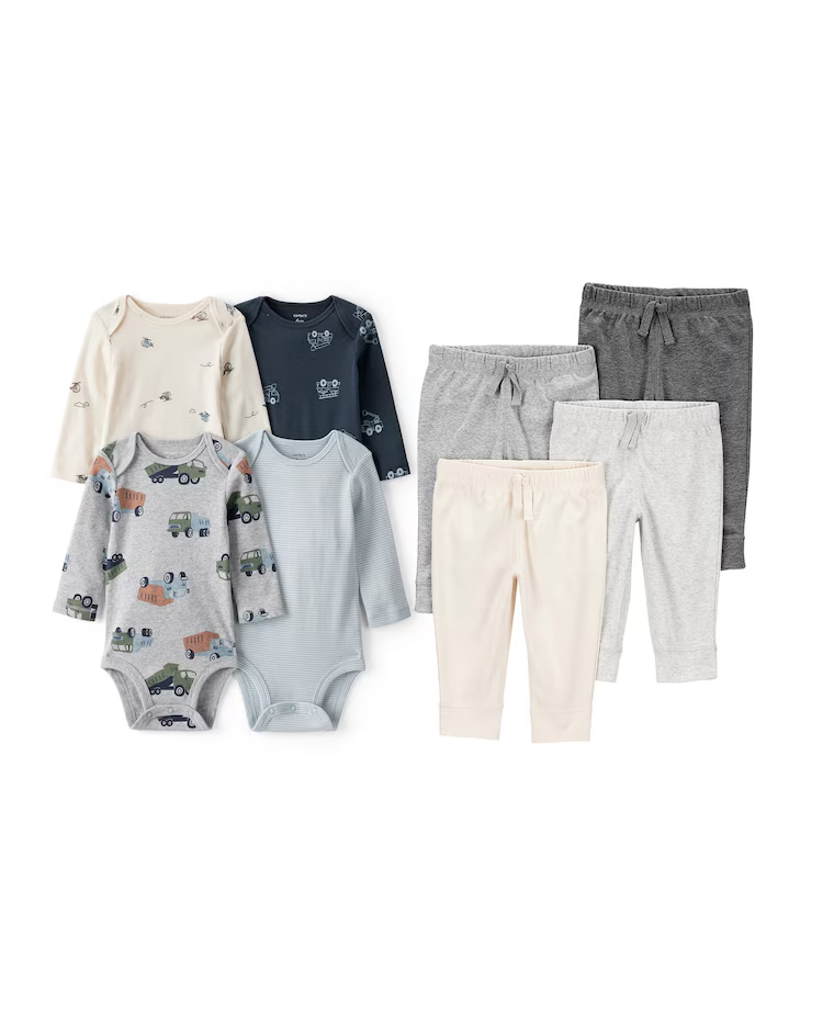 Conjunto longo bebê 8 peças estampado - multicor | Carter's